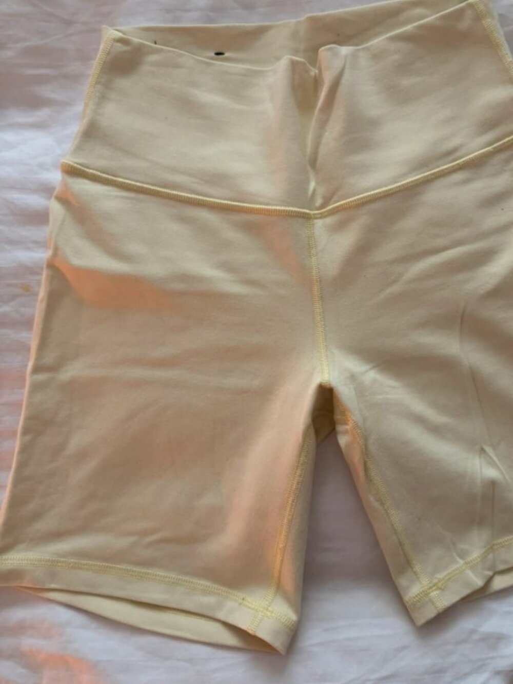 Women's Butter Yellow Athletic Biker Shorts Size M